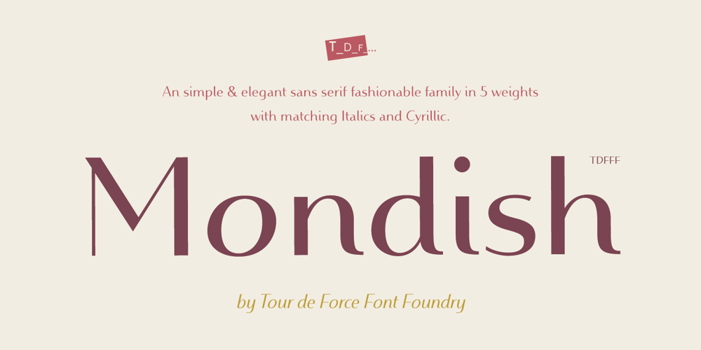 Mondish font