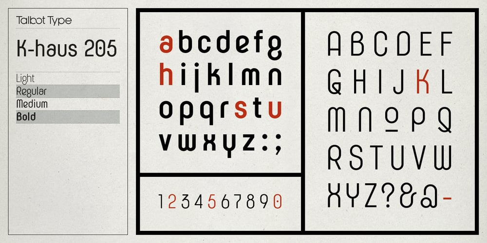 K haus 205 font