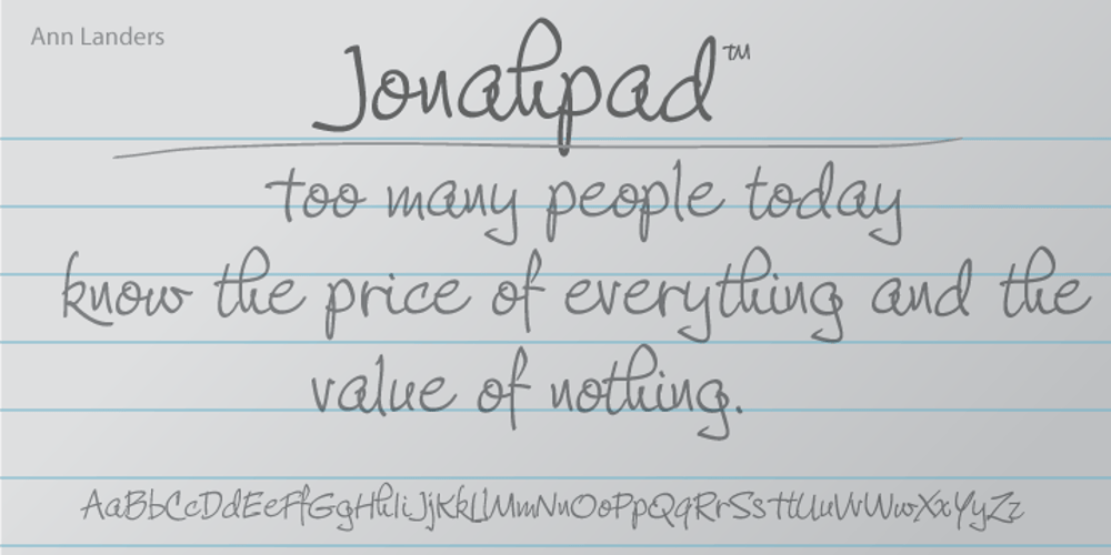 Jonahpad font