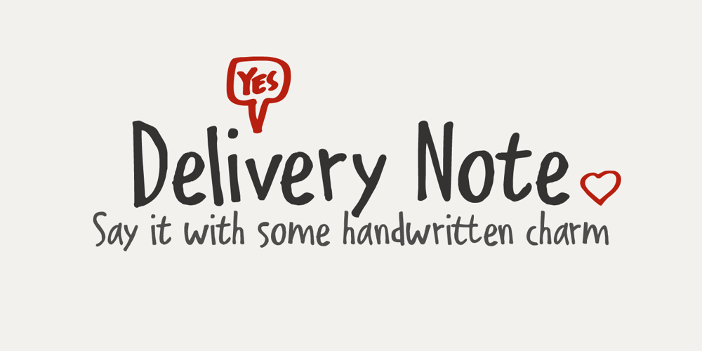 Delivery Note font