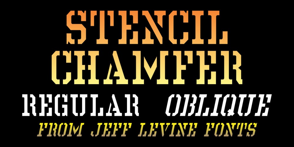 Stencil Chamfer JNL font