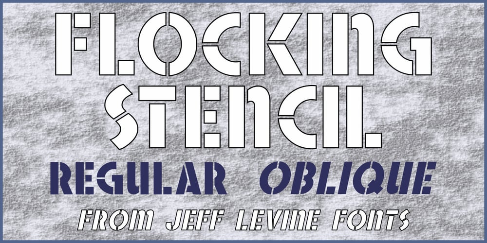 Flocking Stencil JNL font