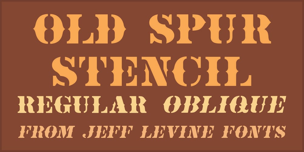 Old Spur Stencil JNL font
