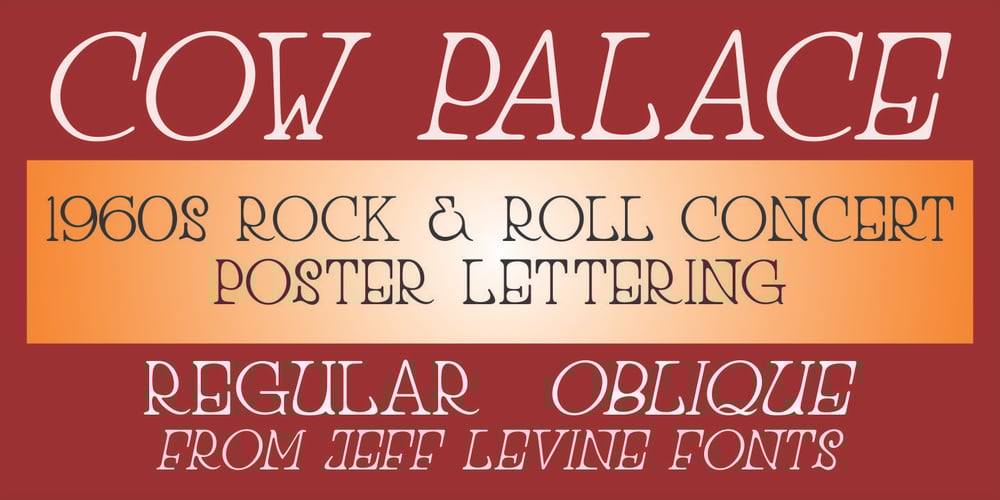 Cow Palace JNL font