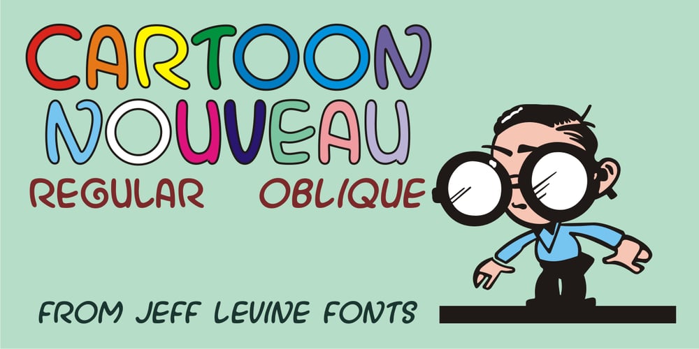 Cartoon Nouveau JNL font