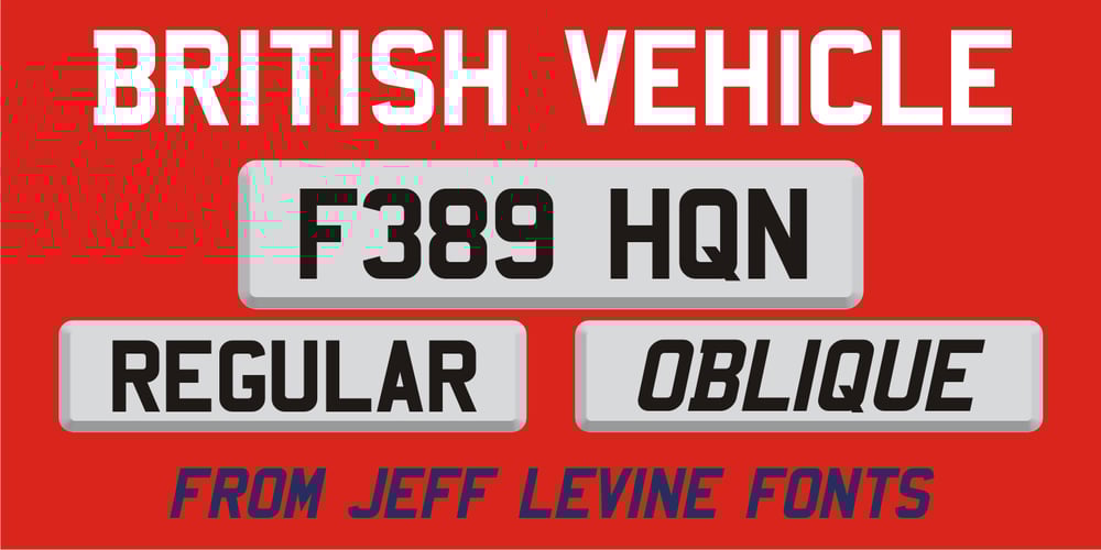 British Vehicle JNL font