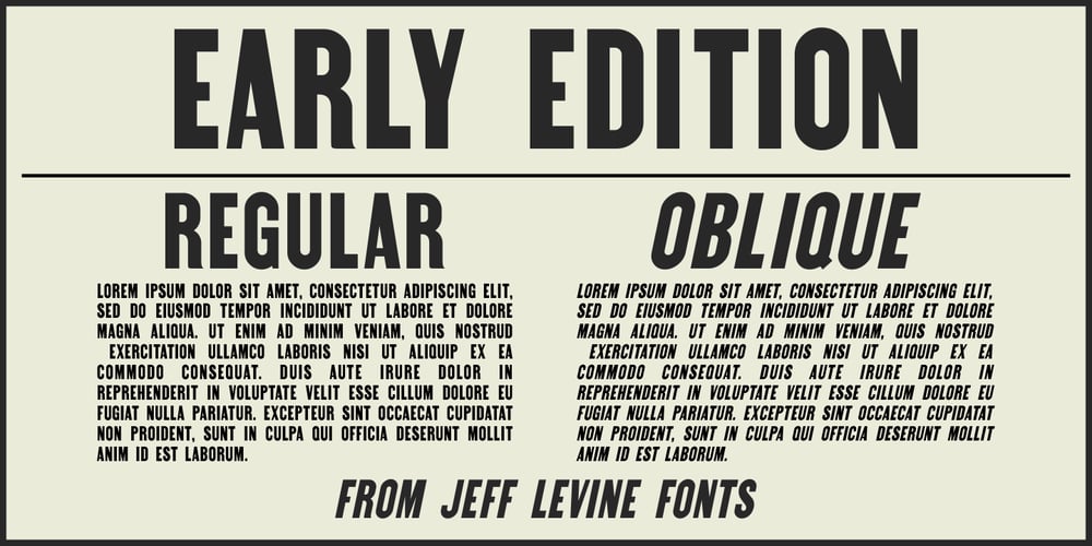 Early Edition JNL font