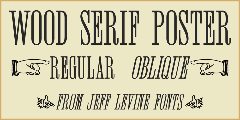 Wood Serif Poster JNL font