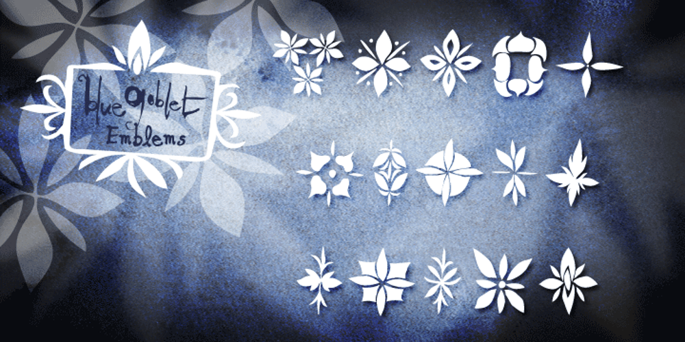 Blue Goblet Emblems font