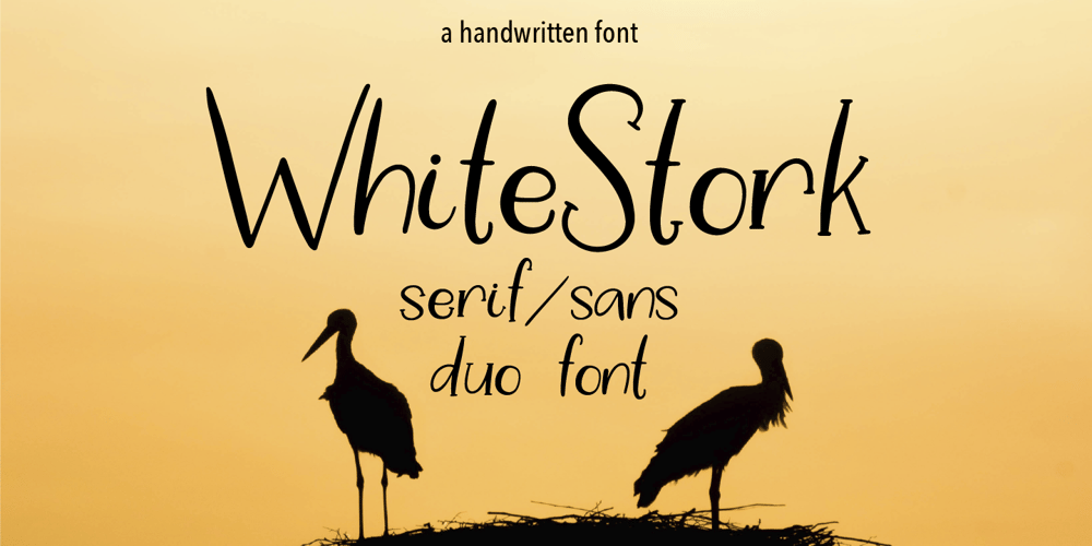 White Stork font