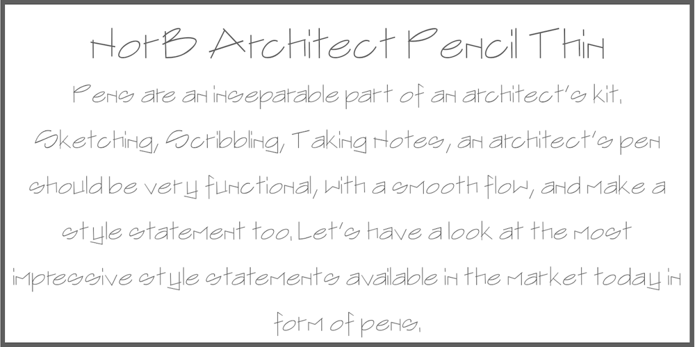 NorB ARCHITECT PENCIL font