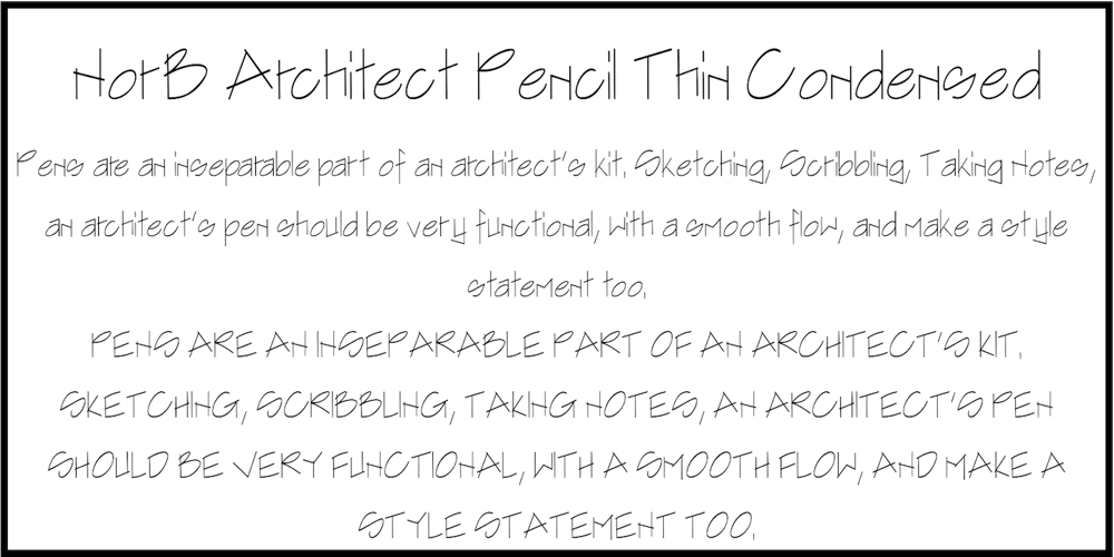 NorB Architect Pencil Condensed font