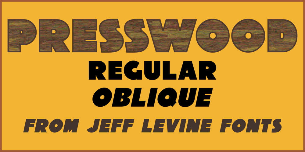 Presswood JNL font