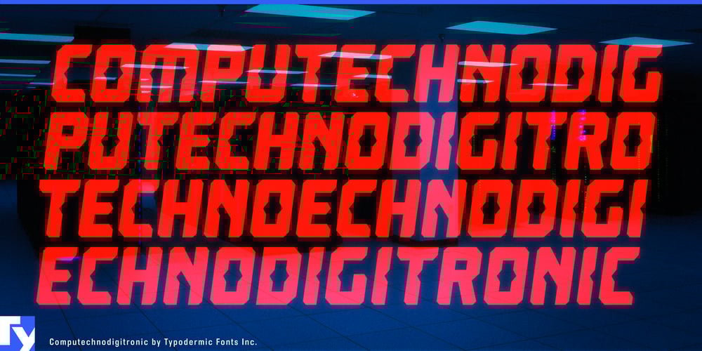 Computechnodigitronic font