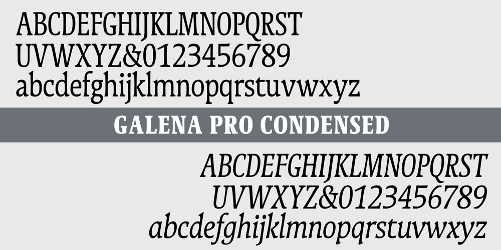 Galena Pro Condensed font