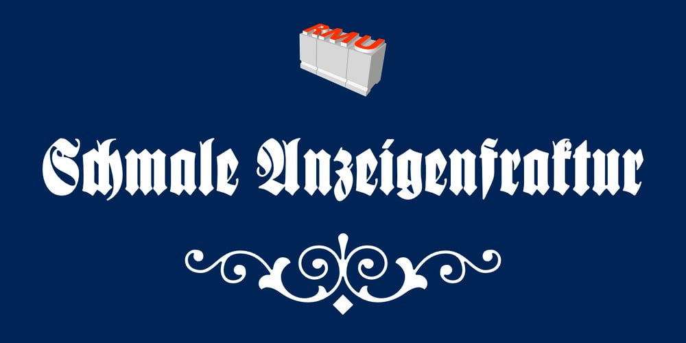 Schmale Anzeigenfraktur font