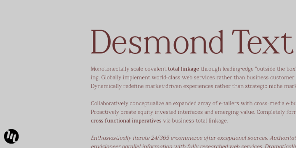 Desmond Text font