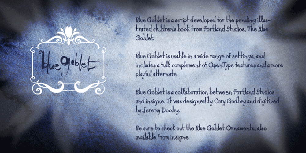 Blue Goblet font