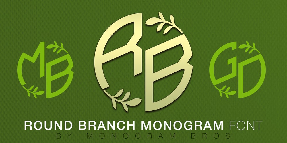 Round Branch Monogram font