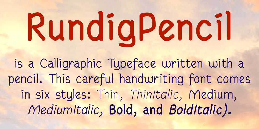 Rundig Pencil font