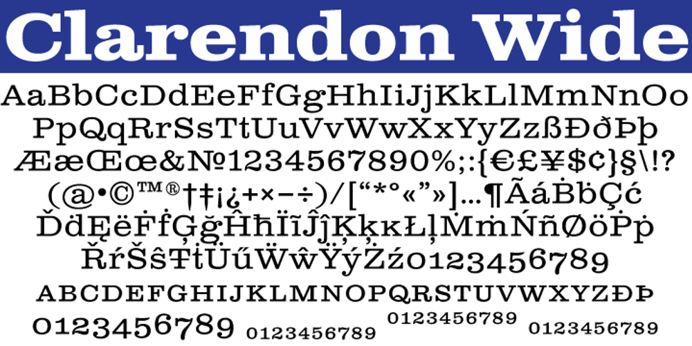 Clarendon Wide font