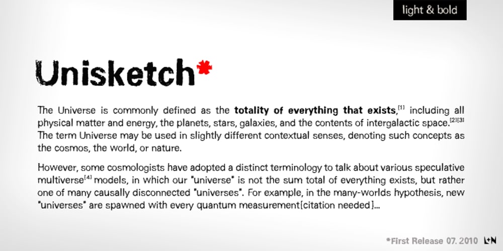 Unisketch font
