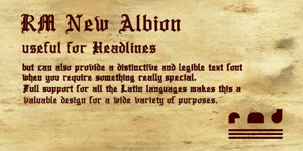 RM New Albion font
