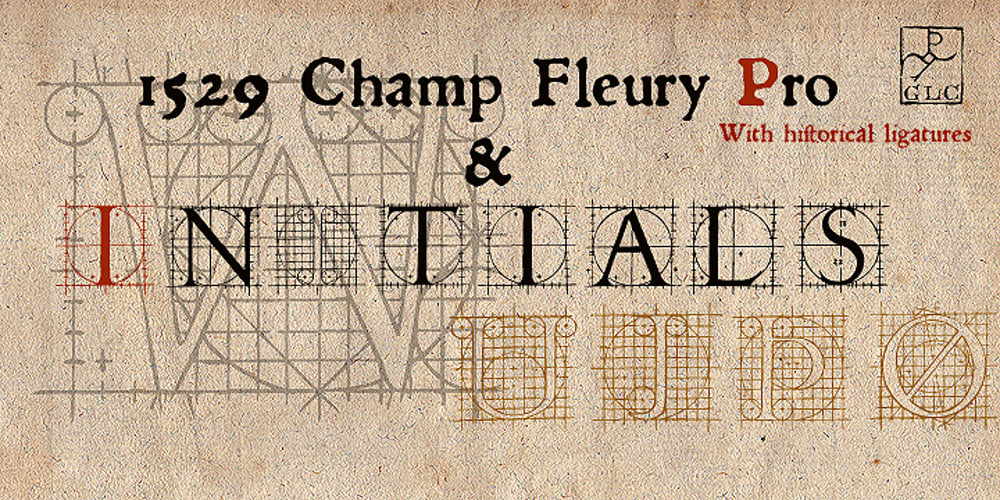 1529 Champ Fleury Initials font