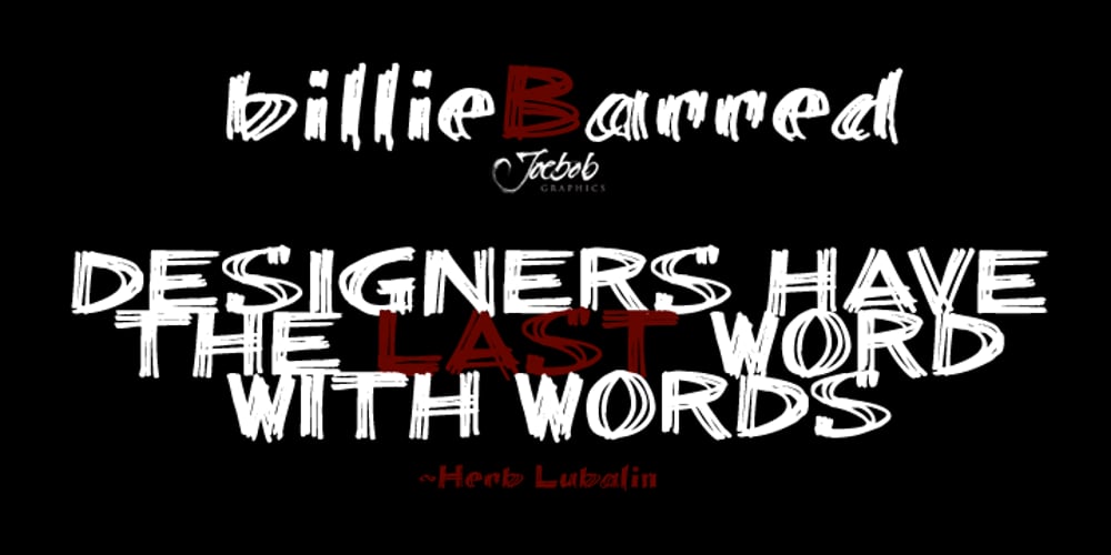 billieBarred font