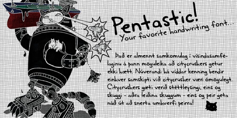 Pentastic font