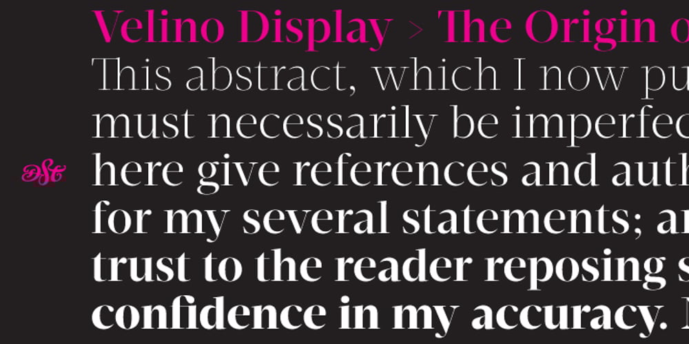 Velino Display font