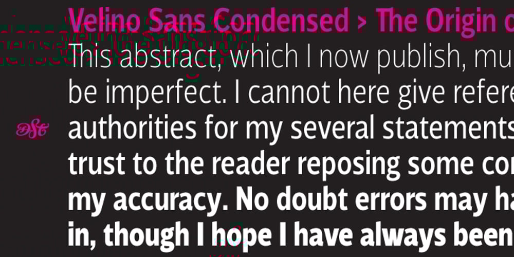 Velino Sans Condensed font