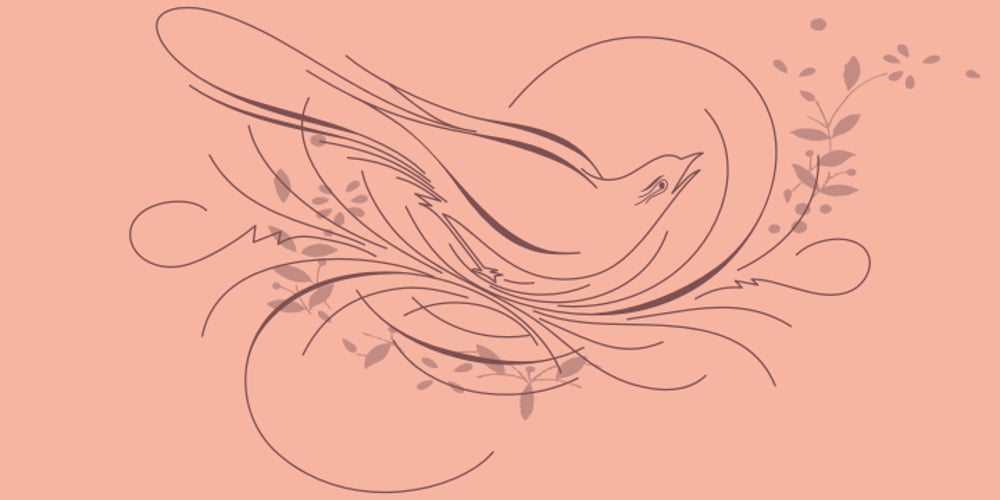 Calligraphic Birds font