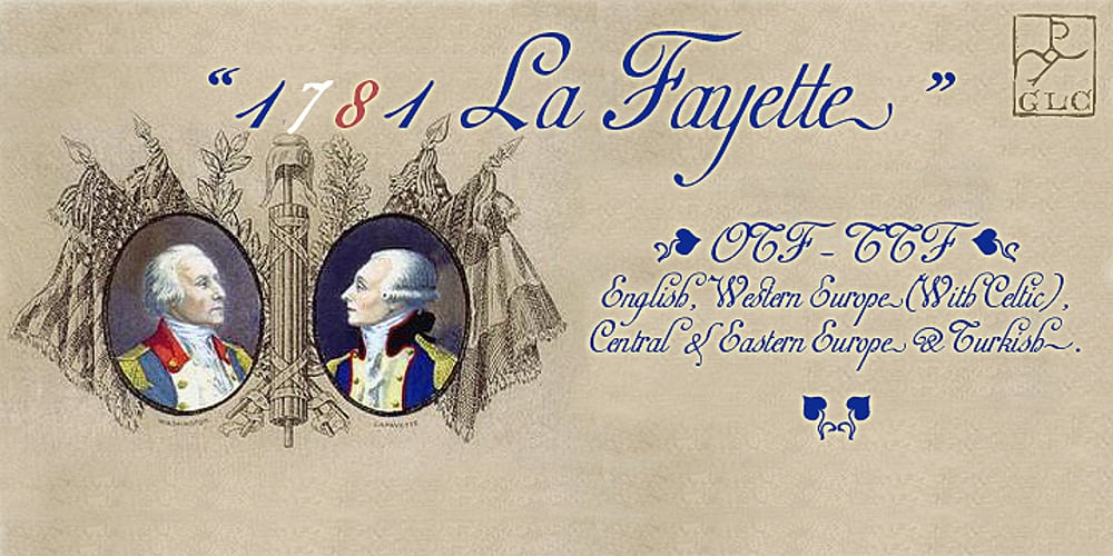 1781 La Fayette font