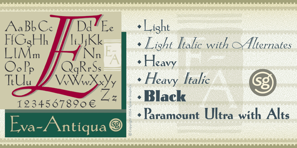 Eva Antiqua SG font