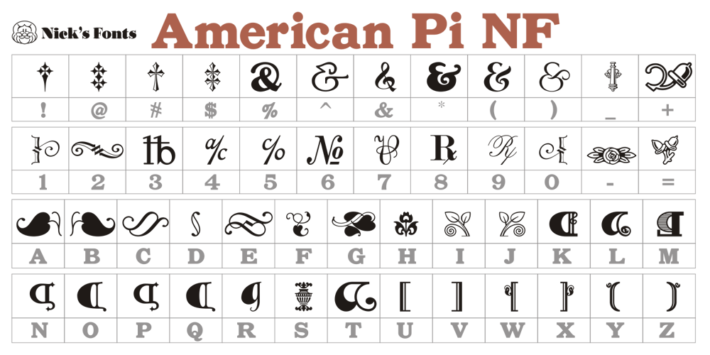 American Pi NF font
