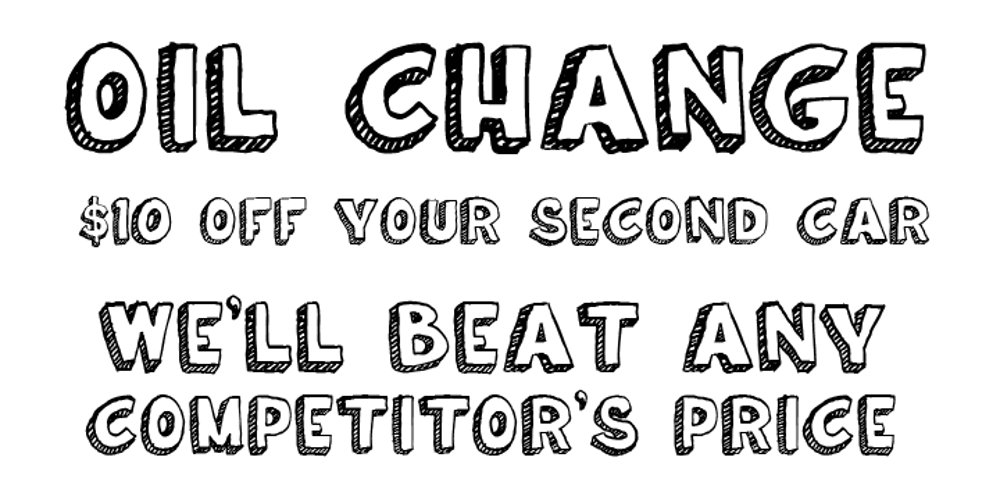 Oil Change font
