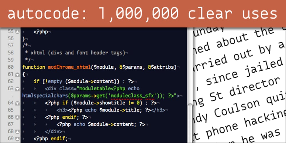 Autocode font