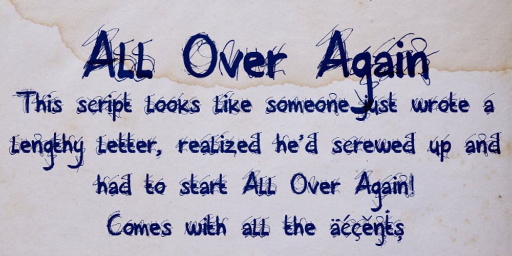 All Over Again font