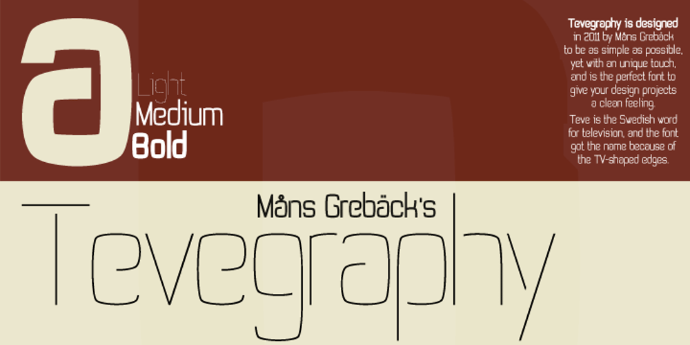Tevegraphy font