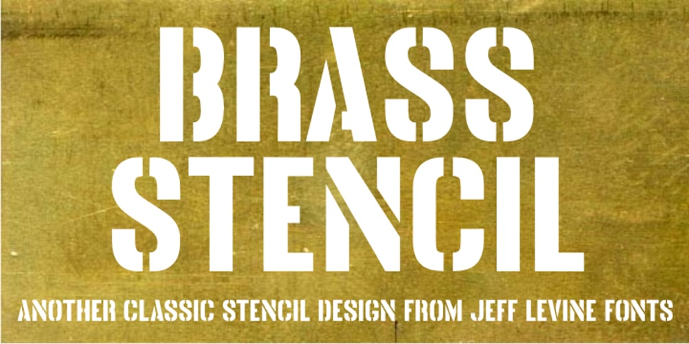 Brass Stencil JNL font