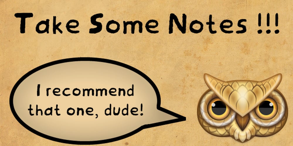 Take Some Notes font