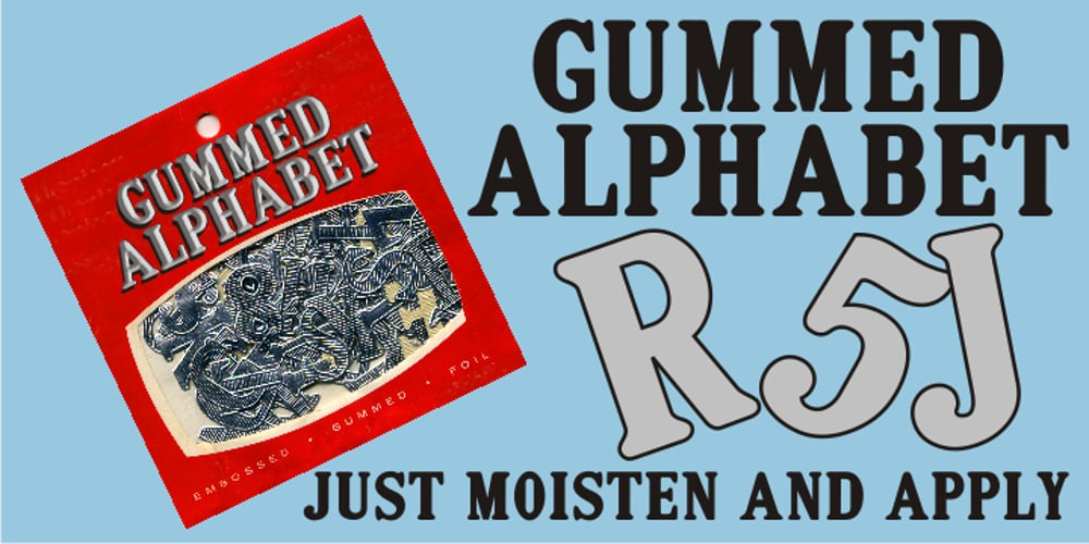 Gummed Alphabet JNL font