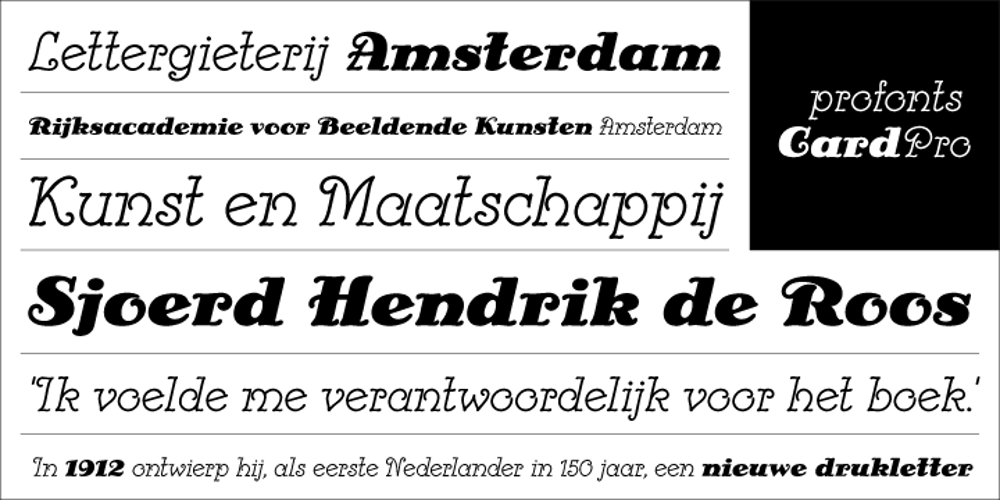 Card font