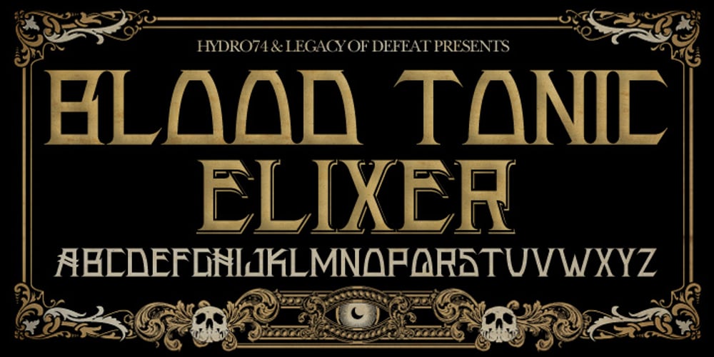 H74 Blood Tonic font
