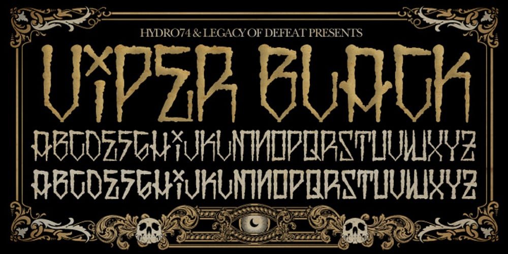 H74 Viper Black font