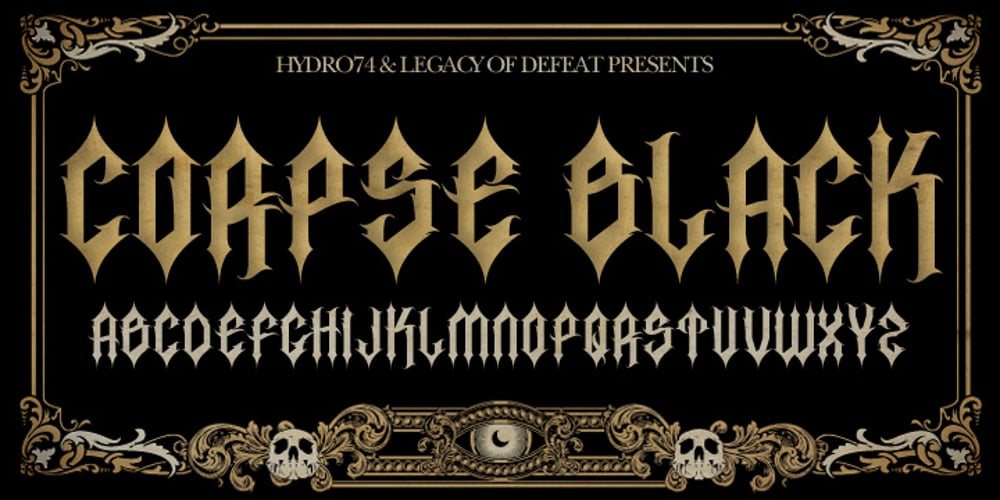 H74 Corpse Black font