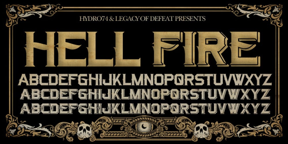 H74 Hellfire font