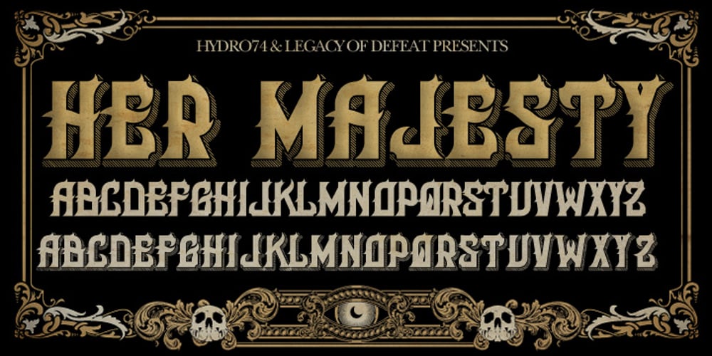 H74 Her Majesty font