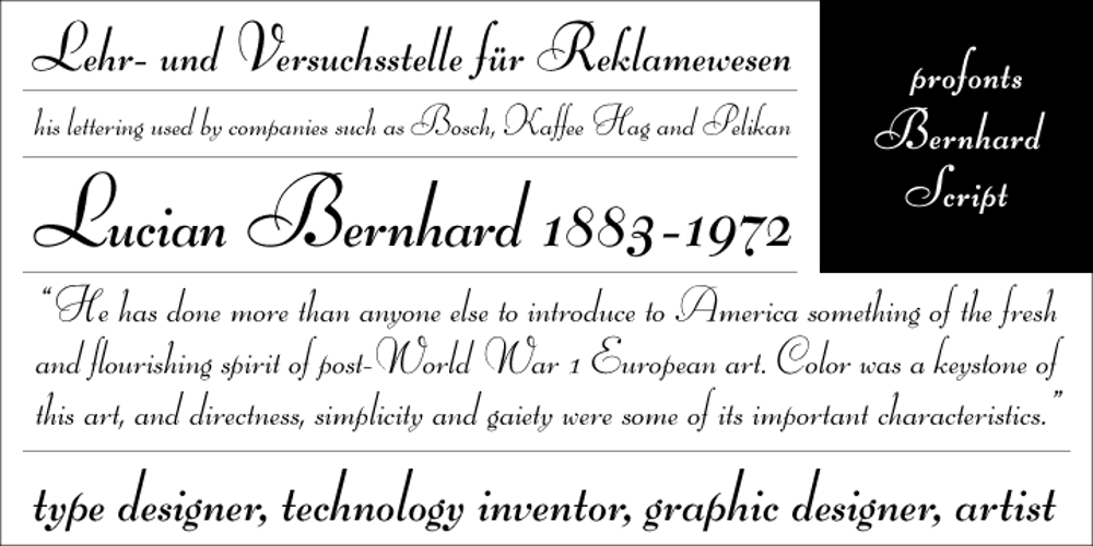 Bernhard Script font
